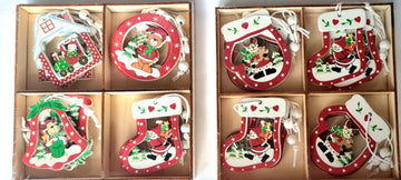 Ornament Craciun din lemn 12/set