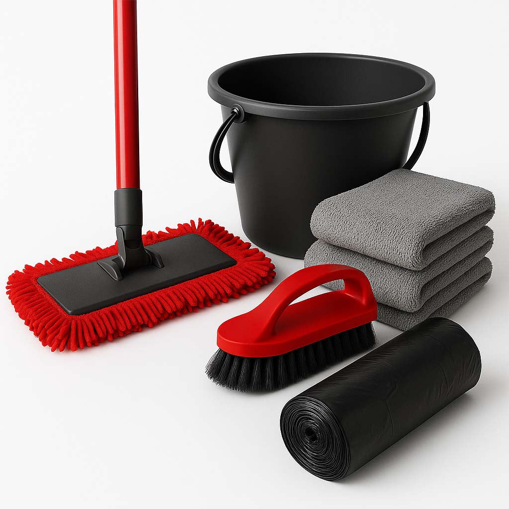 Curatenie (mop, lavete, perii, saci menaj)