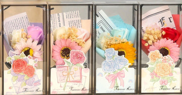 Aranjament buchet flori sapun in cutie - Egross