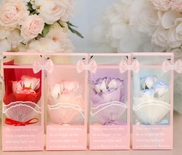 Aranjament buchet flori sapun in cutie - Egross