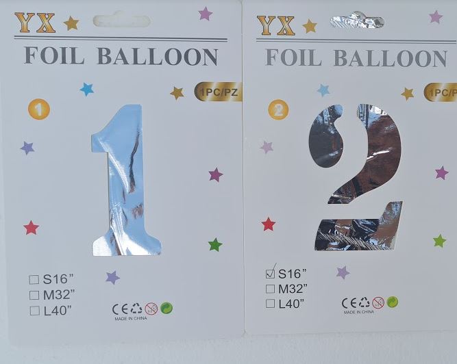 Balon folie cifra argintiu 45 cm