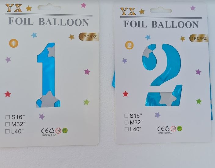 Balon folie cifra albastru 45 cm