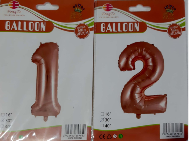 Balon folie cifra roz 80cm