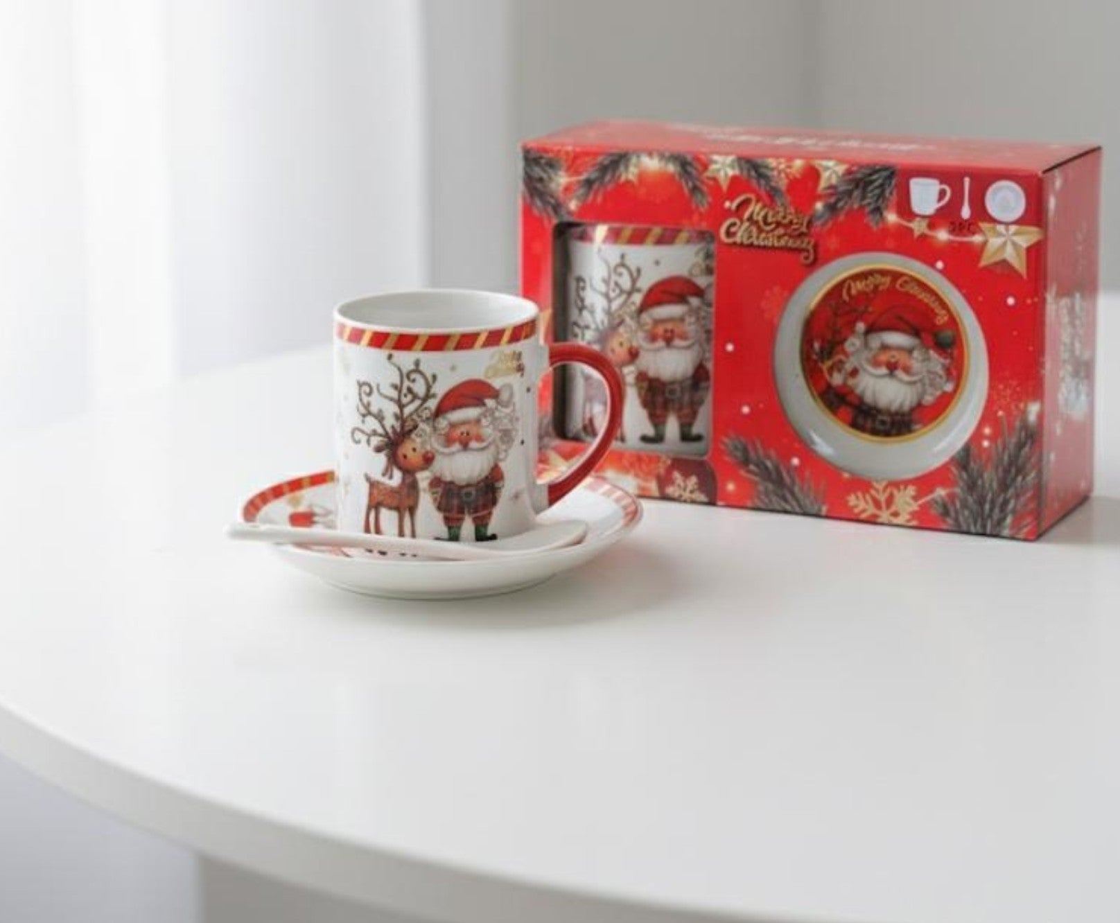 Cana cadou Craciun cu farfurie