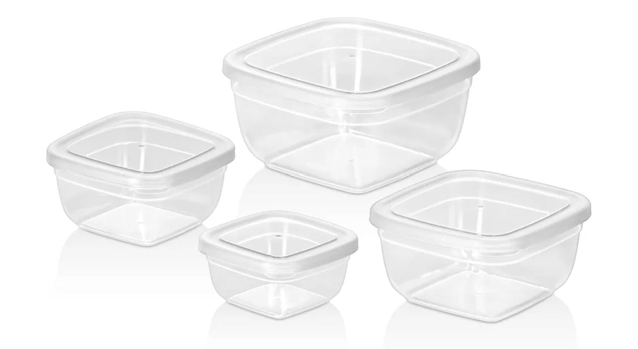 Caserola plastic 4/set patrata