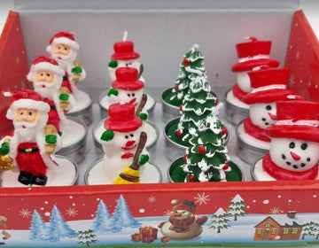 Lumanare cu figurina craciun 12/set - Egross