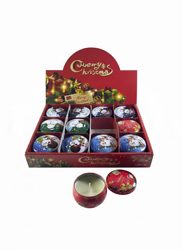 Lumanari parfumate de Craciun in cutie metalica