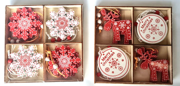 Ornament Craciun din lemn 12/set