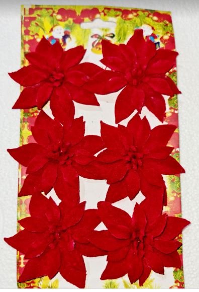 Ornament floare Craciunita 6/set