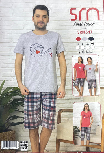 Pijamale barbat cu maneca scurta - Egross