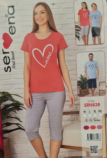 Pijamale dama cu maneca scurta - Egross