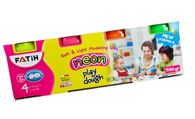 Plastilina usoara Play Dough neon 4x130g