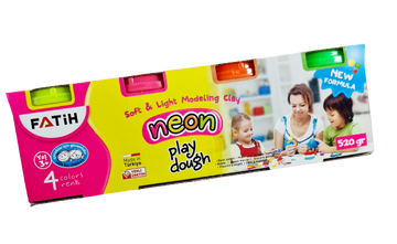 Plastilina usoara play dough neon 4x130g - Egross
