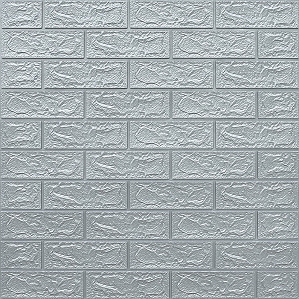 Tapet 3D, autoadeziv 70 cm x 77 cm x 0,3 cm, model caramida, Gri