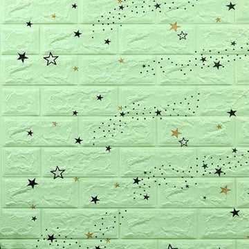 Tapet 3d, autoadeziv 70 cm x 77 cm x 0,3 cm, design stelute, verde - Egross