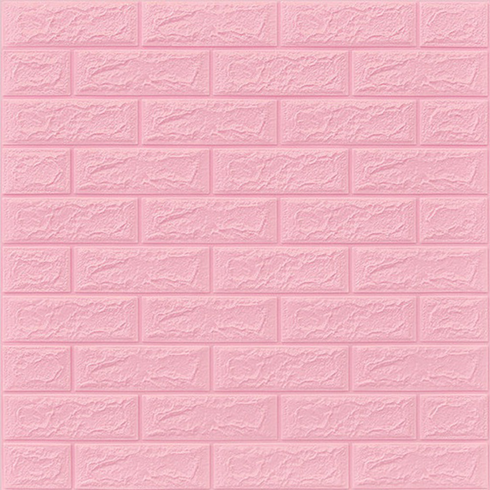 Tapet 3D, autoadeziv 70 cm x 77 cm x 0,3 cm, model caramida, Roz