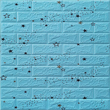 Tapet 3d, autoadeziv 70 cm x 77 cm x 0,3 cm, design stelute, albastru - Egross