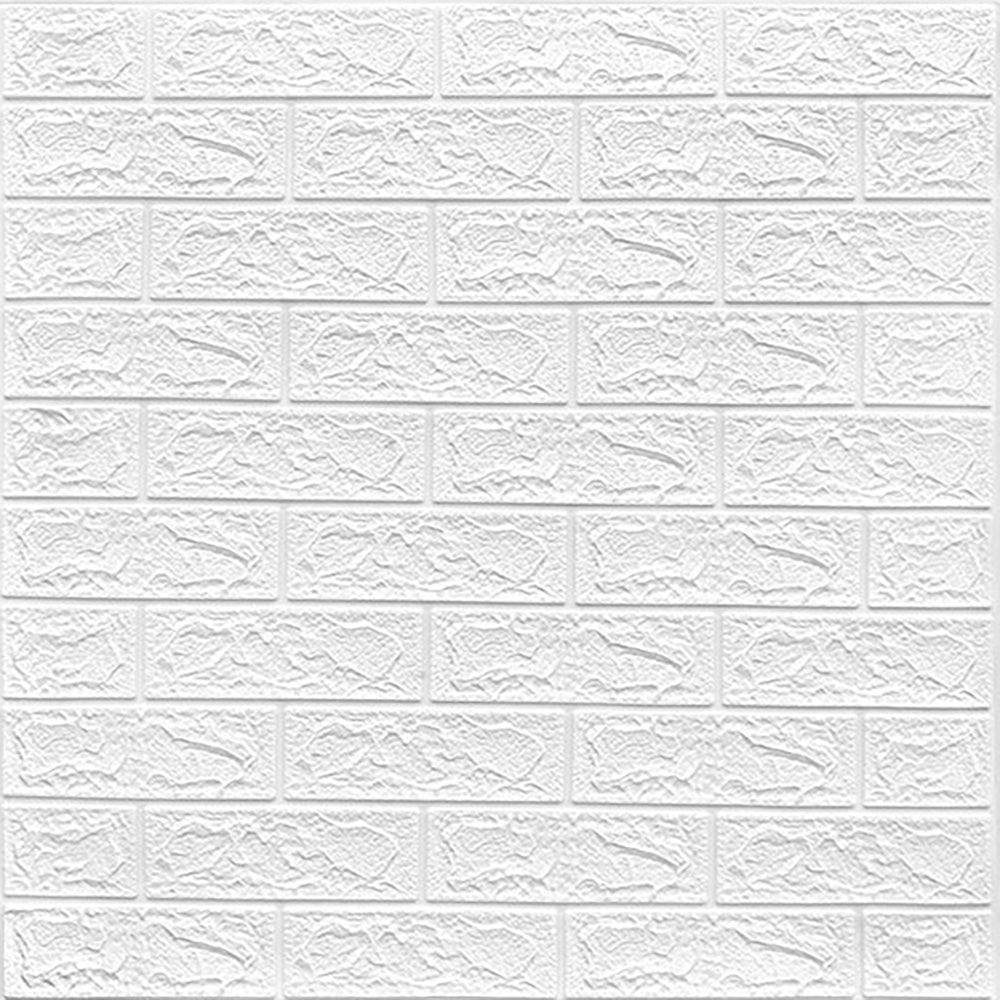 Tapet 3D, autoadeziv 70 cm x 77 cm x 0,3 cm, model caramida, Alb
