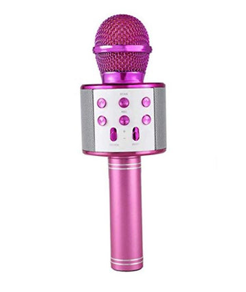 Microfon 858 karaoke , conexiune bluetooth , difuzor incorporat , roz - Egross